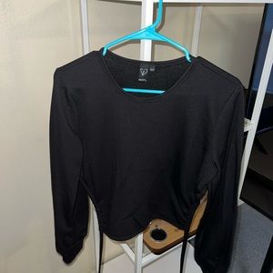 cropped tie in the back